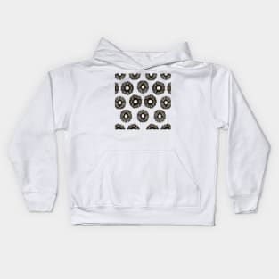 Brown Hand-Drawn Floral Pattern Kids Hoodie